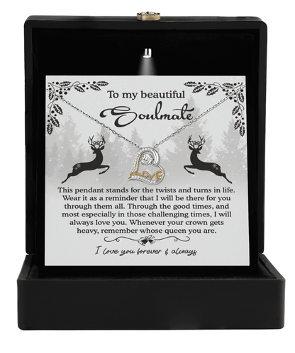 To My Beautiful Soulmate I Will Be There For You Christmas Anniversary Heart Pendant Necklace for Wife Girlfriend Jewelry - Mallard Moon Gift Shop