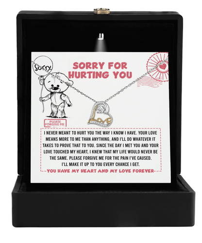 Apology Gift for Girlfriend, Wife, Soulmate - Sorry, Every Chance - Love Dancing Heart Pendant Necklace - Mallard Moon Gift Shop