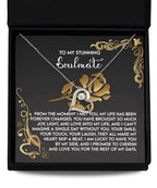 To My Stunning Soulmate - Love Dancing Heart Necklace – A Romantic Gift to Celebrate Joy, Love, and Forever Devotion