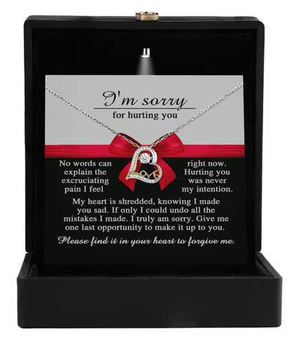 Apology Gift for Girlfriend, Wife, Soulmate - Sorry, Made You Sad - Love Dancing Heart Pendant Necklace - Mallard Moon Gift Shop