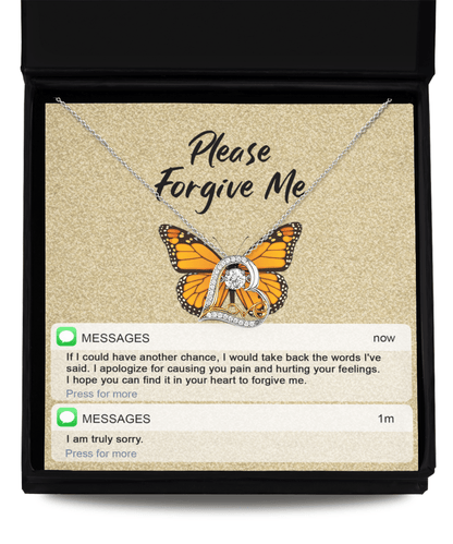 Apology Gift for Girlfriend, Wife, Soulmate - Sorry, In Your Heart - Love Heart Pendant Necklace - Mallard Moon Gift Shop