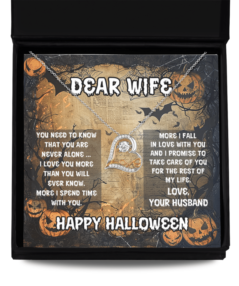 Wife Halloween Inspired Love Dancing Heart Necklace Love You More - Mallard Moon Gift Shop