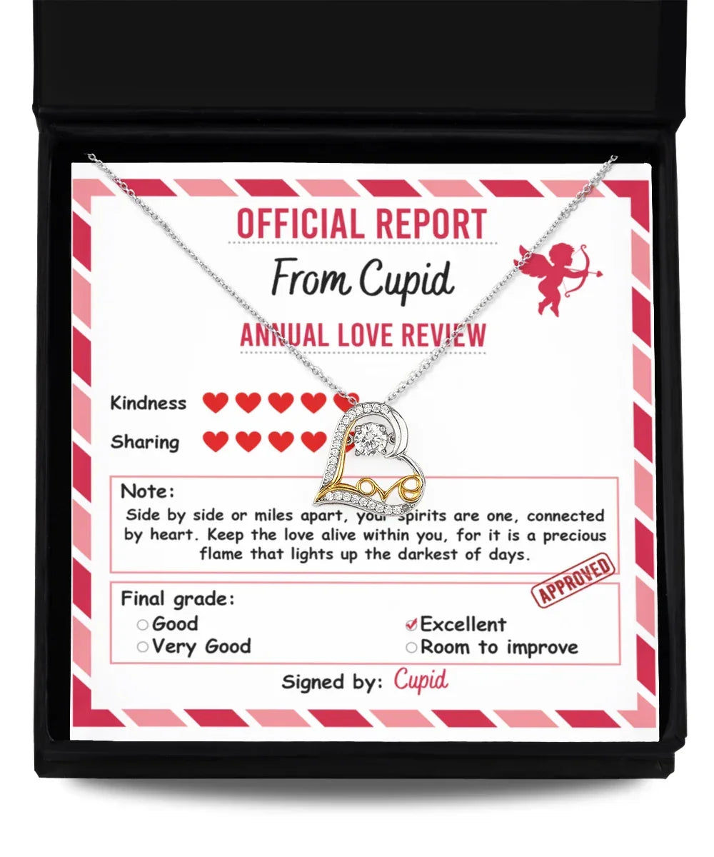 Cupid’s Official Love Report - Love Dancing Heart Necklace – A Fun and Heartfelt Valentine’s Day Gift