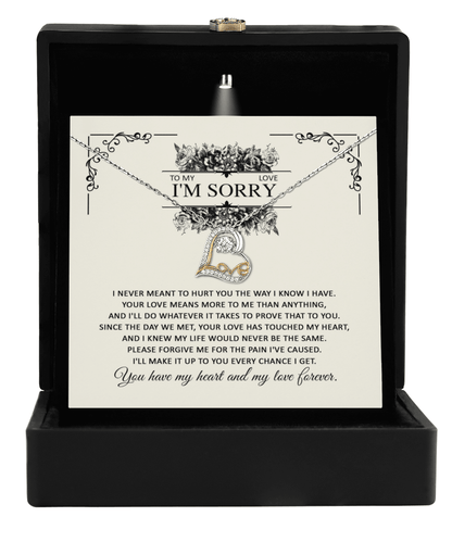 Apology Gift for Her - To My Love, I'm Sorry - Love Dancing Heart Pendant Necklace - Mallard Moon Gift Shop
