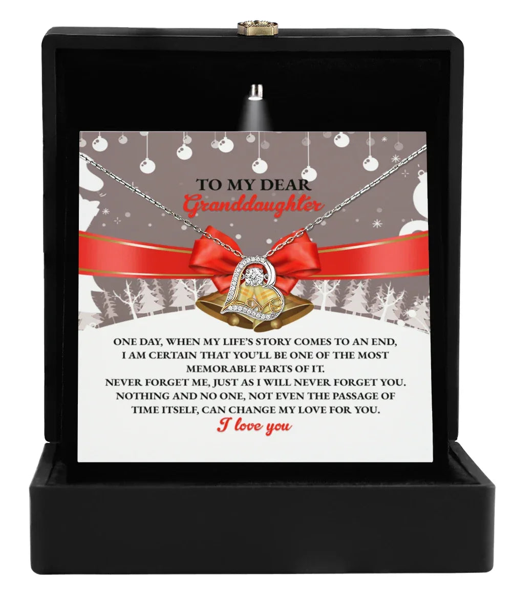 Gift for Granddaughter - Most Memorable Parts of my Life's Story - Love Dancing Heart Pendant Necklace