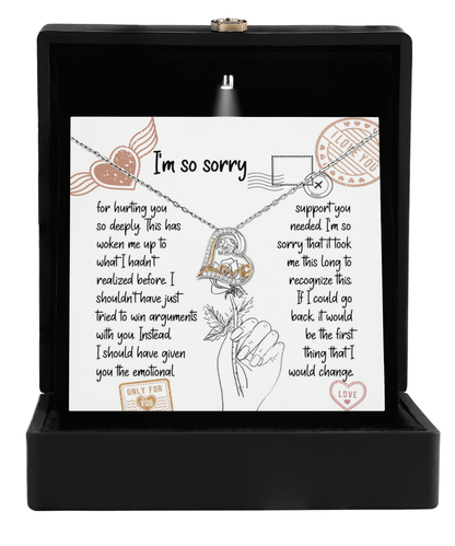 Apology Gift for Girlfriend, Wife, Soulmate, Emotional Support - Love Dancing Heart Pendant Necklace - Mallard Moon Gift Shop
