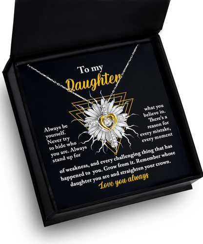 Daughter Gift for Birthday, Christmas Graduation - Be Yourself - Love Dancing Cross Pendant Necklace - Mallard Moon Gift Shop