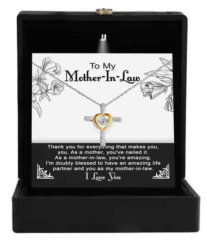 To My Mother-in-Law You Nailed It as a Mother Cross Pendant Necklace - Mallard Moon Gift Shop