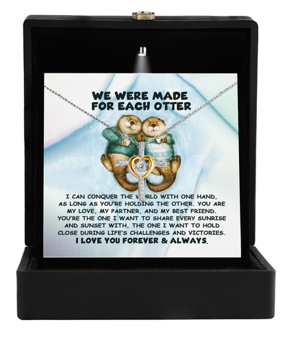 Soulmate, Wife, Girlfriend Romantic Gift - Made For Each Otter -Dancing Cross Pendant Necklace - Mallard Moon Gift Shop