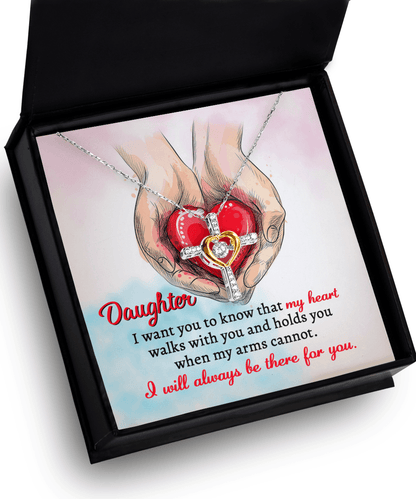 Gift for Daughter- I Will Always Be There Cross Pendant Necklace - Mallard Moon Gift Shop
