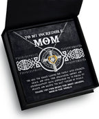 Mom - You are the Queen Leading our Family with Strength, Grace and Love Cross Pendant Necklace
