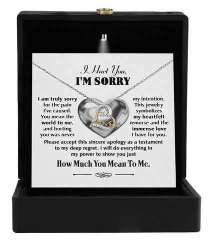 Apology Gift for Girlfriend, Wife, Soulmate - Sorry, Sincere Apology - Love Dancing Heart Pendant Necklace - Mallard Moon Gift Shop