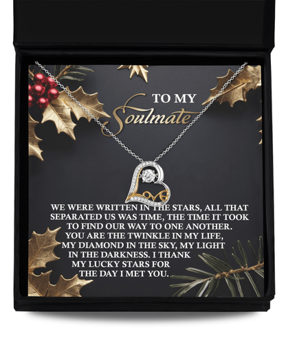 To My Soulmate - We Were Written In The Stars Romantic Christmas Anniversary Heart Pendant Necklace for Wife Girlfriend Jewelry - Mallard Moon Gift Shop