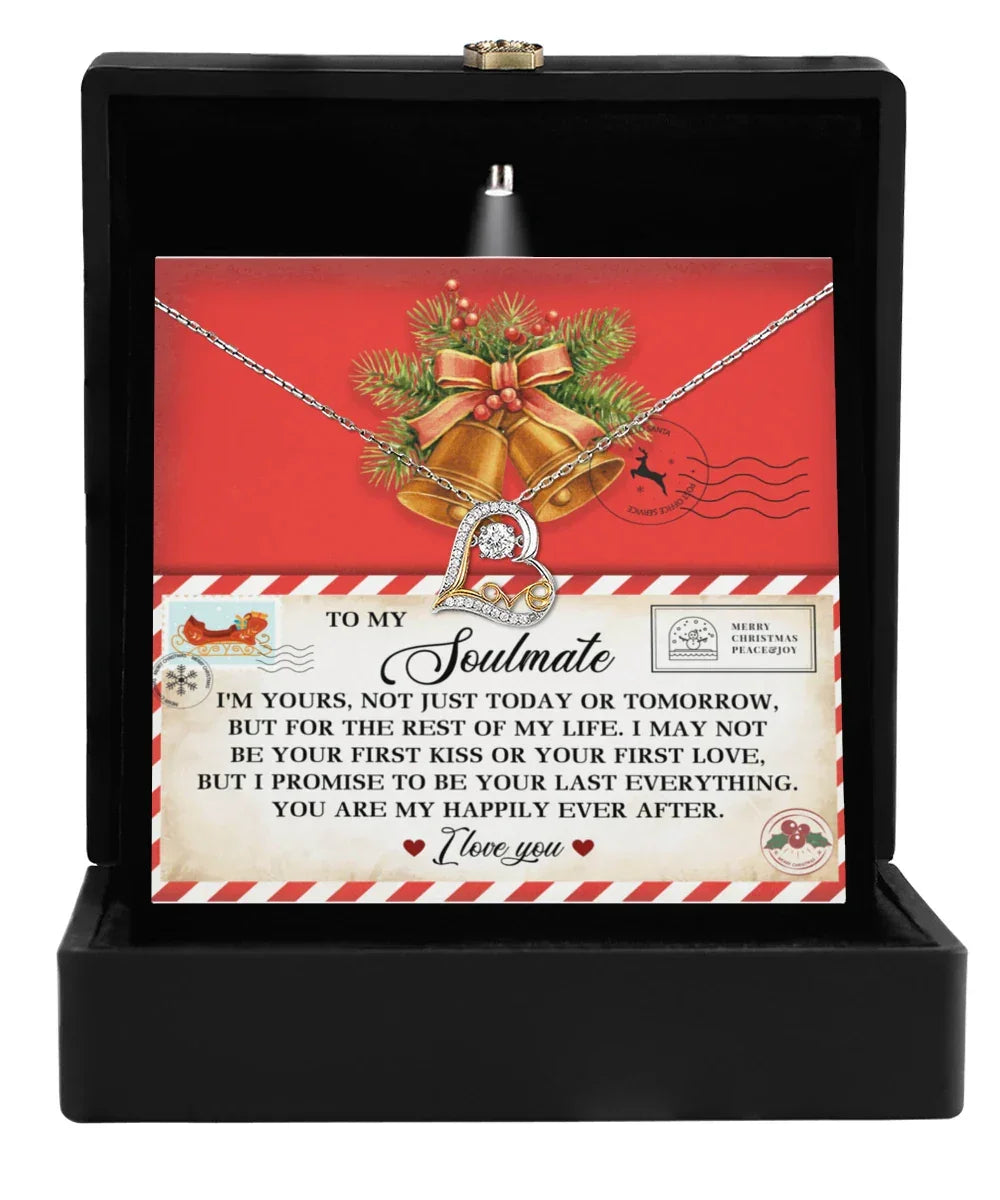 Soulmate Romantic Gift - Happily Ever After - Love Dancing Heart Pendant Necklace