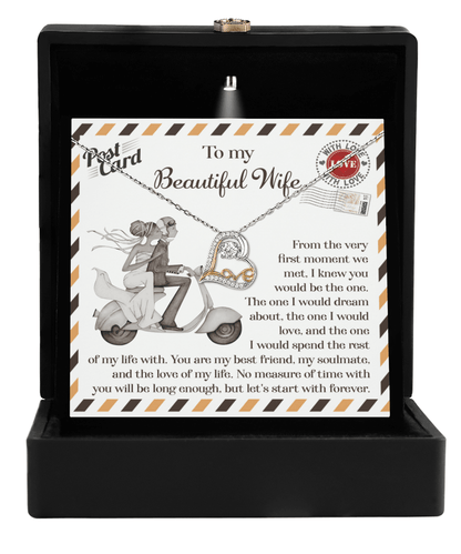 Wife Wedding Gift I Knew You Would Be The One Love Dancing Heart Pendant Necklace Bride Gift from Groom - Mallard Moon Gift Shop