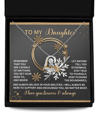 To My Daughter - Set Your Mind Love Dancing Heart Pendant Necklace - Mallard Moon Gift Shop