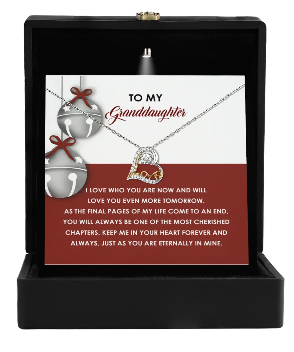 Gift for Granddaughter - To An End - Love Dancing Heart Pendant Necklace