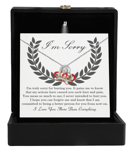 Apology Gift for Girlfriend, Wife, Soulmate - Sorry, From Now On - Love Dancing Heart Pendant Necklace - Mallard Moon Gift Shop