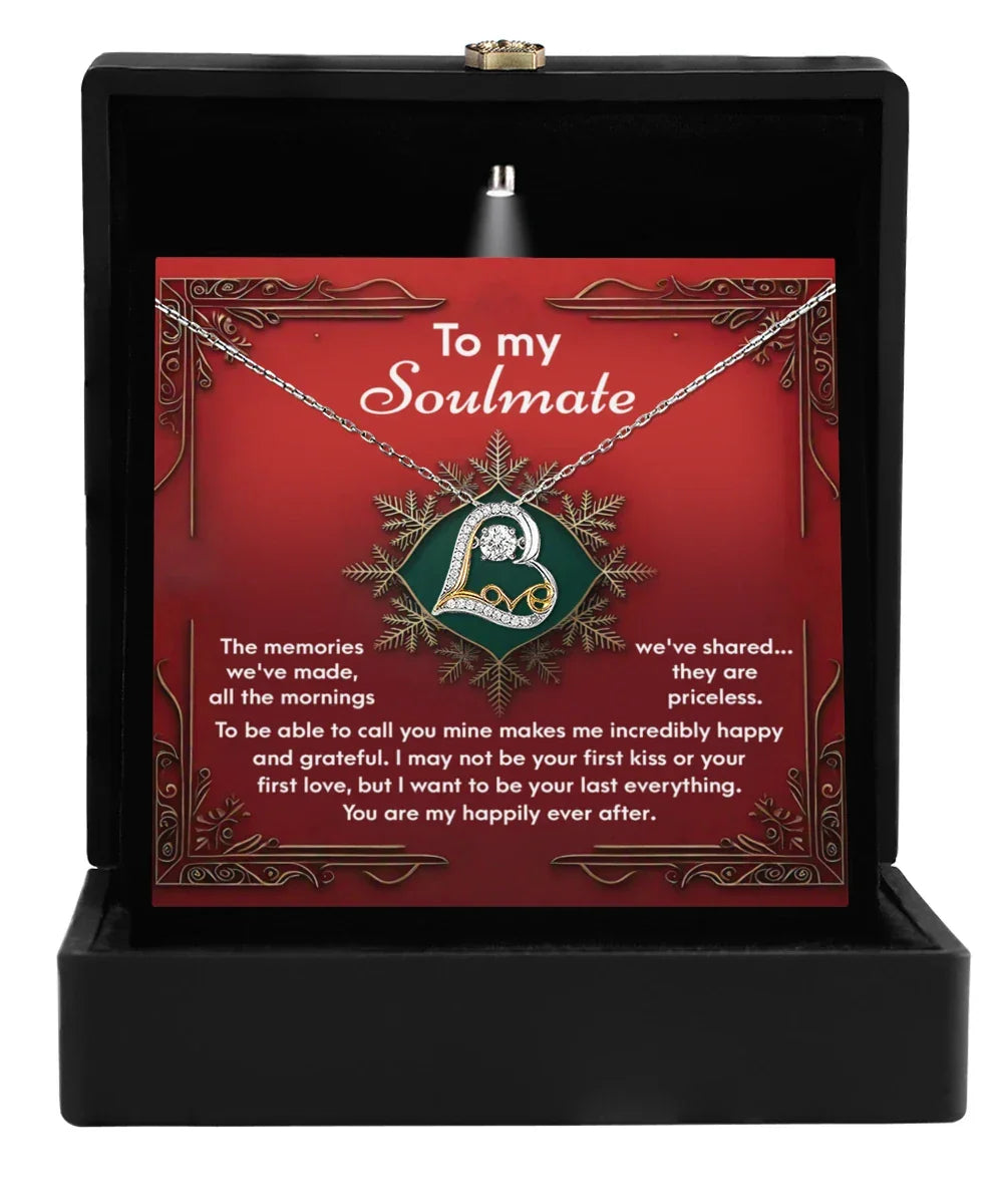 Gift for Soulmate, Girlfriend - Memories - Love Dancing Heart Pendant Necklace