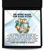 Soulmate, Wife, Girlfriend Gift - Made For Each Otter - Love Dancing Heart Pendant Necklace