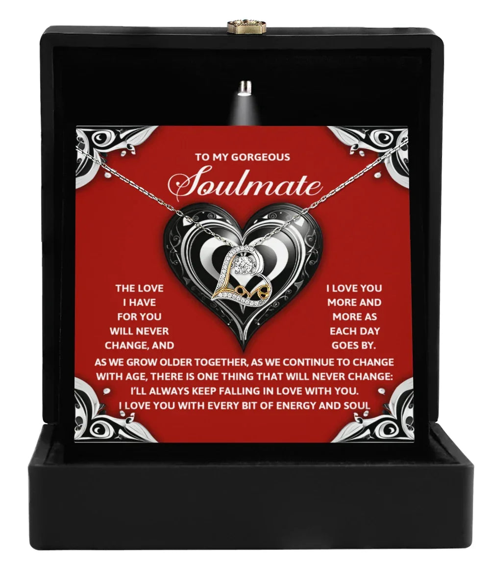 To My Gorgeous Soulmate - Love Dancing Heart Necklace – A Romantic Gift to Celebrate Everlasting Love
