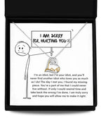 Apology Gift for Girlfriend, Wife, Soulmate - Sorry, Missing Piece - Love Dancing Heart Pendant Necklace