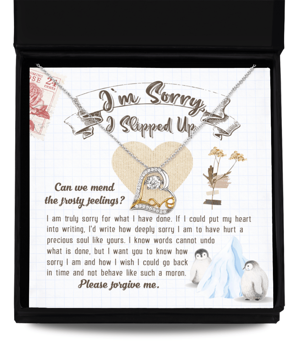 Apology Gift for Girlfriend, Wife, Soulmate - Sorry, Precious Soul - Love Dancing Heart Pendant Necklace - Mallard Moon Gift Shop