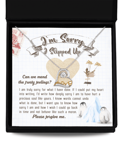 Apology Gift for Girlfriend, Wife, Soulmate - Sorry, Precious Soul - Love Dancing Heart Pendant Necklace - Mallard Moon Gift Shop