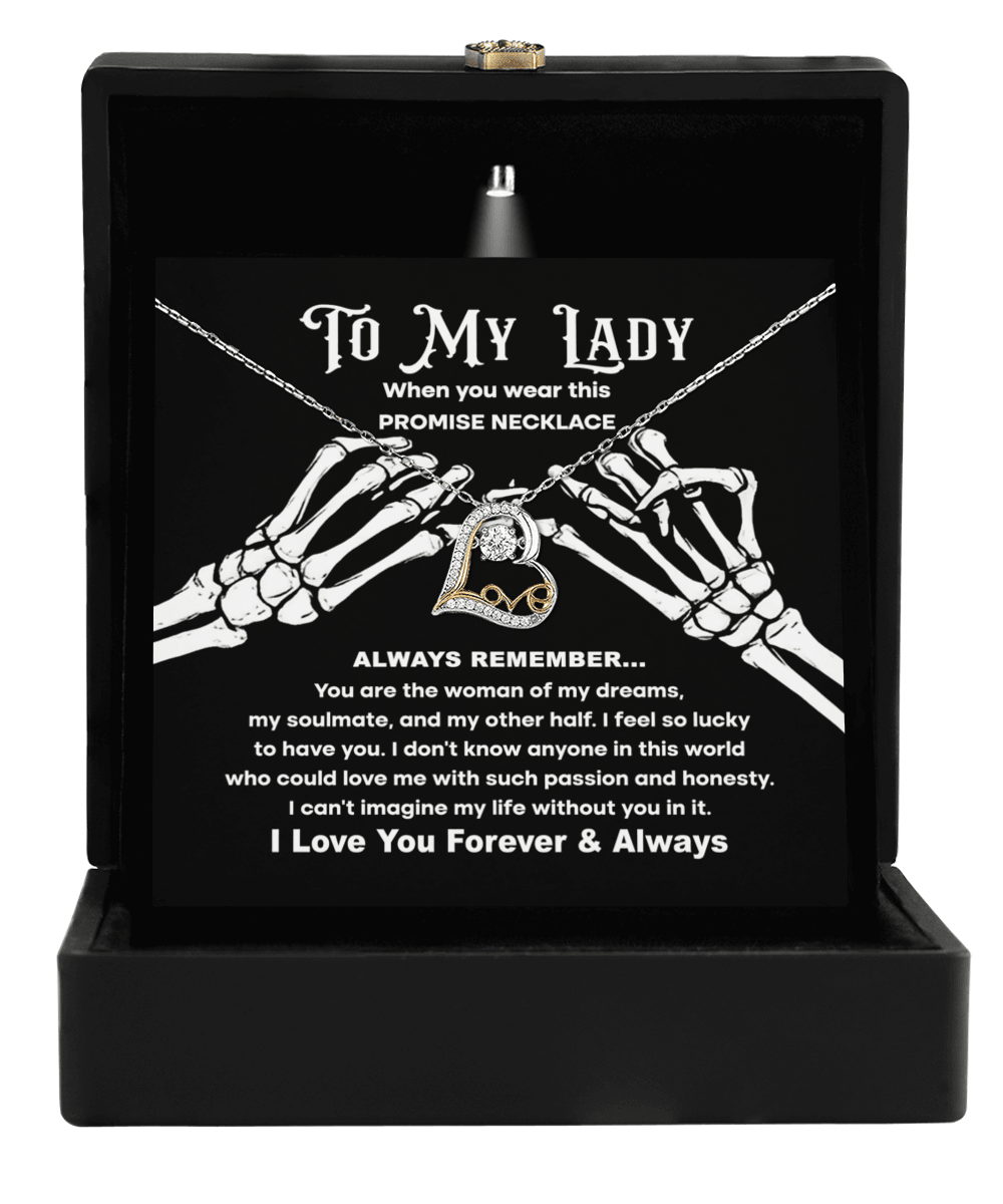 Soulmate Woman of My Dreams Halloween Inspired Love Dancing Heart Necklace - Mallard Moon Gift Shop