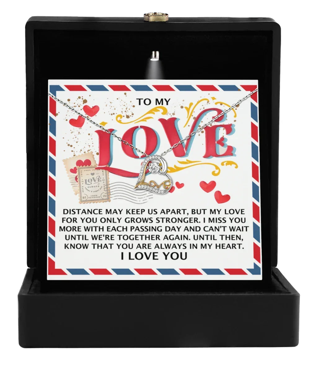 To My Love - Love Dancing Heart Necklace – A Heartfelt Gift for Long-Distance Relationships