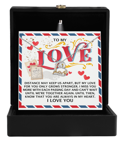 To My Love - Love Dancing Heart Necklace – A Heartfelt Gift for Long-Distance Relationships - Mallard Moon Gift Shop