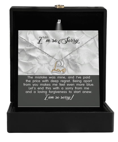 Apology Gift for Girlfriend, Wife, Soulmate - Sorry, With Deep Regret - Love Dancing Heart Pendant Necklace - Mallard Moon Gift Shop