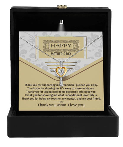 Happy Mother's Day Unconditional Love Cross Pendant Necklace Gift for Mom - Mallard Moon Gift Shop