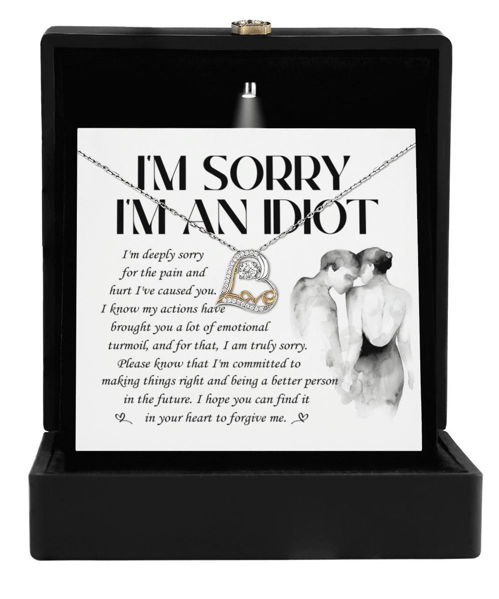 Apology Gift for Girlfriend, Wife, Soulmate - Sorry, Emotional Turmoil - Love Dancing Heart Pendant Necklace - Mallard Moon Gift Shop