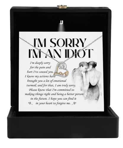 Apology Gift for Girlfriend, Wife, Soulmate - Sorry, Emotional Turmoil - Love Dancing Heart Pendant Necklace - Mallard Moon Gift Shop