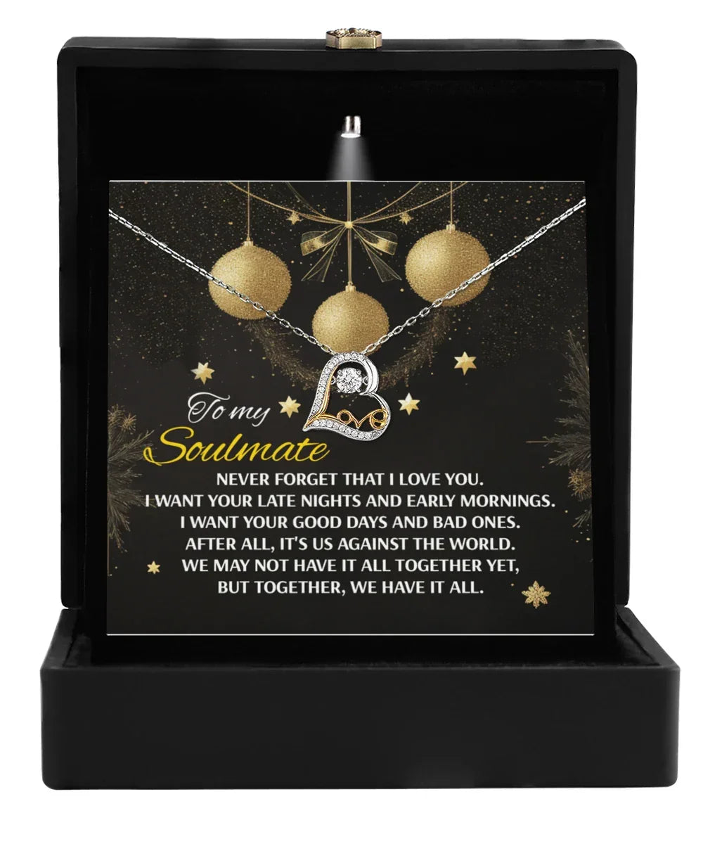 Gift for Soulmate - Have It All - Love Dancing Heart Pendant Necklace