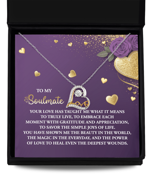 To My Soulmate - Love Dancing Heart Necklace – A Beautiful Valentine’s Day Gift Celebrating Love, Joy, and Healing - Mallard Moon Gift Shop