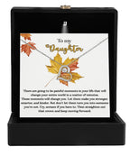 Daughter Birthday, Graduation, Christmas Inspirational Gift - Make You Stronger - Love Dancing Heart Pendant Necklace