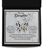 Daughter Birthday, Graduation, Christmas Inspirational Gift - See Your Beauty - Love Dancing Heart Pendant Necklace