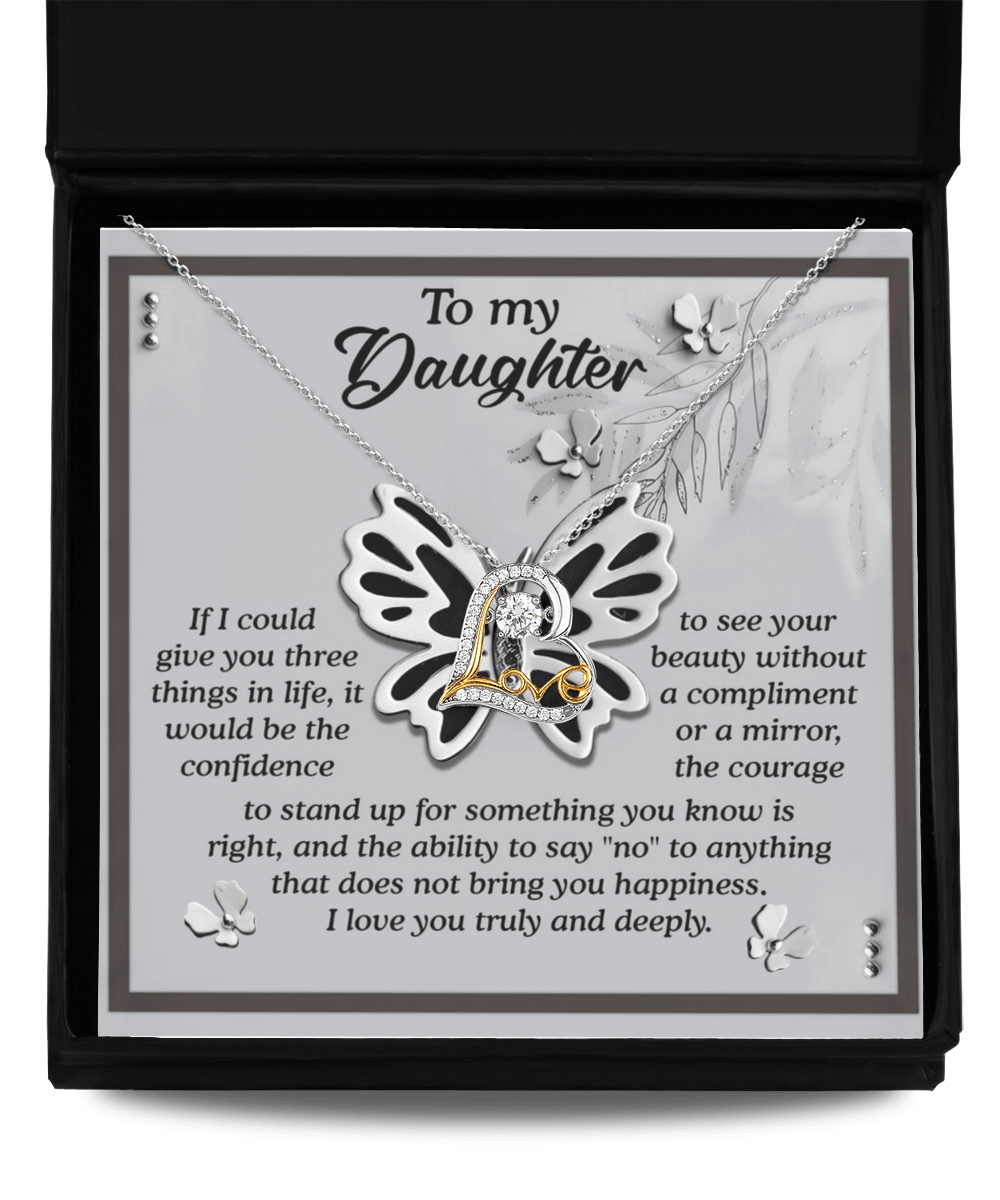 Daughter Birthday, Graduation, Christmas Inspirational Gift  - See Your Beauty - Love Dancing Heart Pendant Necklace - Mallard Moon Gift Shop