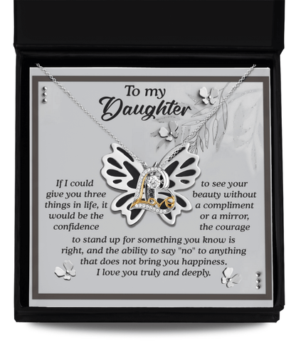 Daughter Birthday, Graduation, Christmas Inspirational Gift  - See Your Beauty - Love Dancing Heart Pendant Necklace - Mallard Moon Gift Shop