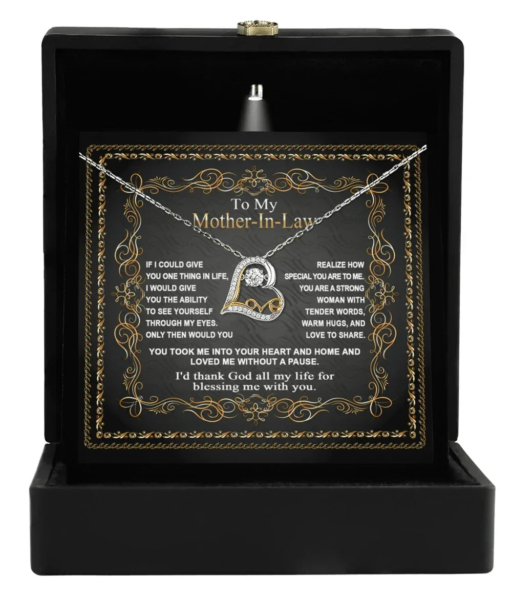 Mother-in-Law Gift You Took Me Into Your Heart and Home Heart Pendant Necklace