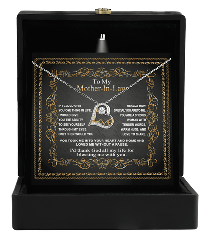 Mother-in-Law Gift You Took Me Into Your Heart and Home Heart Pendant Necklace - Mallard Moon Gift Shop