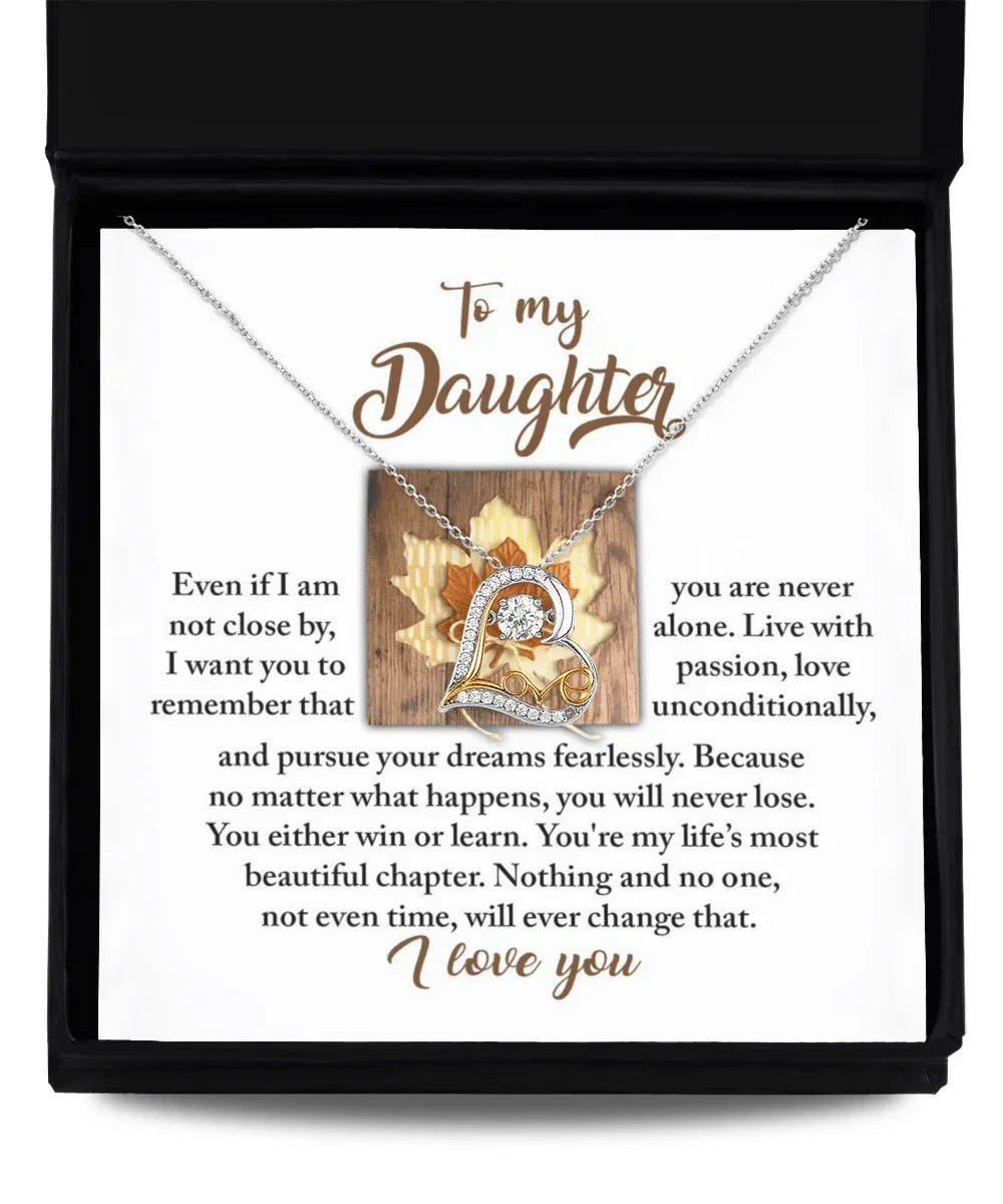 Daughter Birthday, Graduation, Christmas Inspirational Gift - Live With Passion - Love Dancing Heart Pendant Necklace