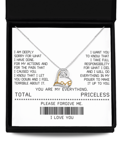 Apology Gift for Girlfriend, Wife, Soulmate - Sorry, Make It Up - Love Heart Pendant Necklace - Mallard Moon Gift Shop