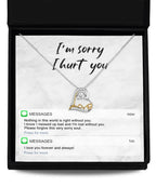 Apology Gift for Girlfriend, Wife, Soulmate - Sorry, Lost Without You - Love Heart Pendant Necklace