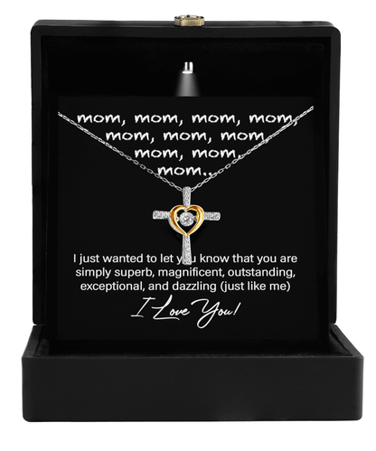 Gift for Mother - Mom You Are Just Like Me Cross Pendant Necklace - Mallard Moon Gift Shop