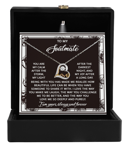To My Soulmate - Love Dancing Heart Necklace – A Romantic Valentine’s Day Gift with a Heartfelt Message - Mallard Moon Gift Shop
