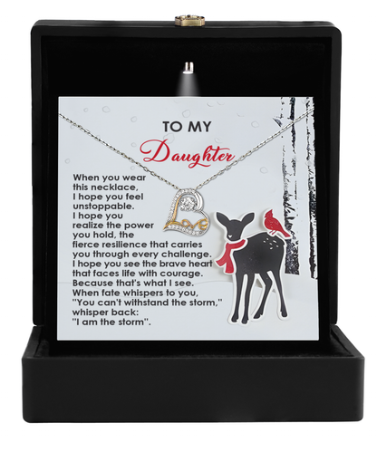 Gift for Daughter - Every Challenge - Love Dancing Heart Pendant Necklace - Mallard Moon Gift Shop