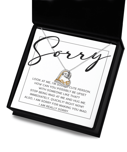 Apology Gift for Girlfriend, Wife, Soulmate - Sorry, Someone Like That - Love Dancing Heart Pendant Necklace - Mallard Moon Gift Shop